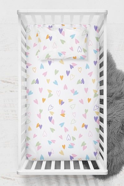 Wheeppo طقم ملاءات سرير مطاطية من القطن 100% - سرير هارتس بارك 70x120 35x45