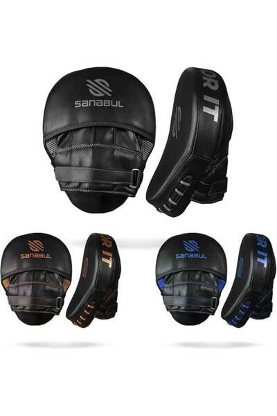Sanabul قفازات ملاكمة منحنية أساسية للملاكمة وفنون القتال المختلطة - أسود/فضي