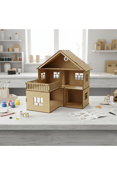 Porsuk Modern Ahşap Maket Ev Hobi Oyuncak