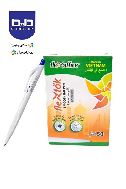 FLEXOFFICE قلم حبر ناعم FO-GELB036: رأس 0.7 مم، أزرق، 50 قلمًا/علبة
