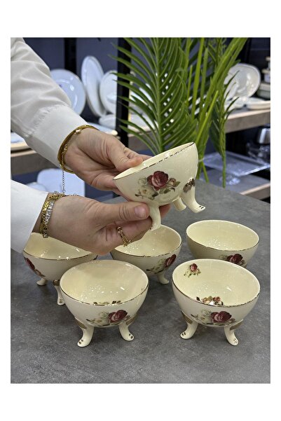 Doğudeko Rose Porcelain 6-Piece Ice Cream Bowl