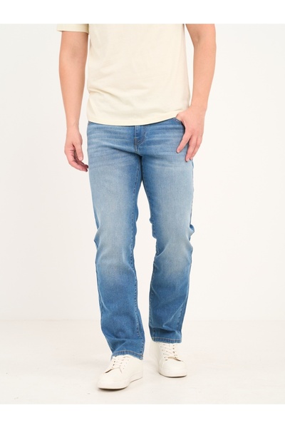 KVL by KENVELO Blugi barbat regular cu aspect decolorat