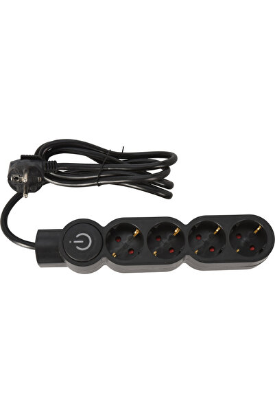 FX Tools 4-socket extension cord 1.4 M with switch, 3x1.5mm cable, black