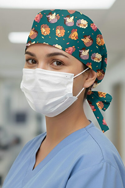 Lion Üniforma Animals Desenli Cerrahi Bone Unisex – Likralı Doktor Hemşire Ha...