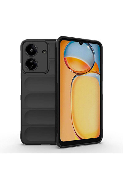 Sionel Poco C65 Case Flexible Tpu Hollowed Out Back Surface Design Snel Ethnic Silicone Cover - Black