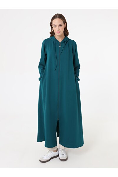 Benin Hood Detailed Zippered Sports Cap / Top Hat - Dark Emerald -