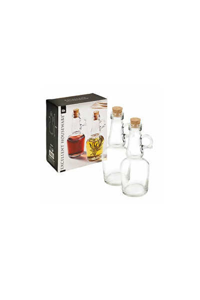 Excellent Houseware oil/vinegar serving set, glass, 7x18 cm, 250 ml, transparent