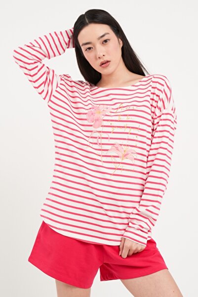Timeout Women's long-sleeved striped T-shirt