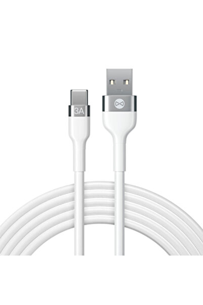 Forever Flexible charging and data transfer cable, USB to USB-C, 1.0 m, 100W, 3A, white