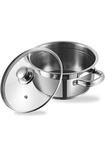 Vinod قدر صلصة من الفولاذ المقاوم للصدأ بلونين مع غطاء زجاجي - 20 سم، 3 لتر (...