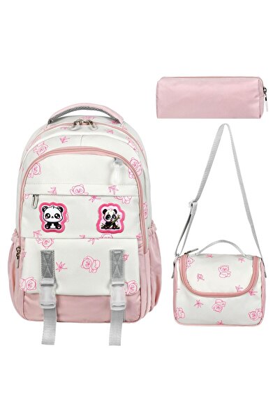 great bags Kawaii Korean Style Pink Orthopedic Panda Pattern Girls' School Ba...