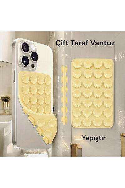 Case collection Slikon Çift Taraflı Vantuz Telefon Tutucu Vakum,Cama Yapışan ...