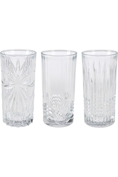 Excellent Houseware Set of 3 glasses, glass, 7x14 cm, 380 ml, transparent