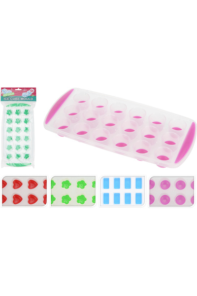 Excellent Houseware Set de 4 forme pentru gheață, silicon, 24x11x2,5 cm, multicolore