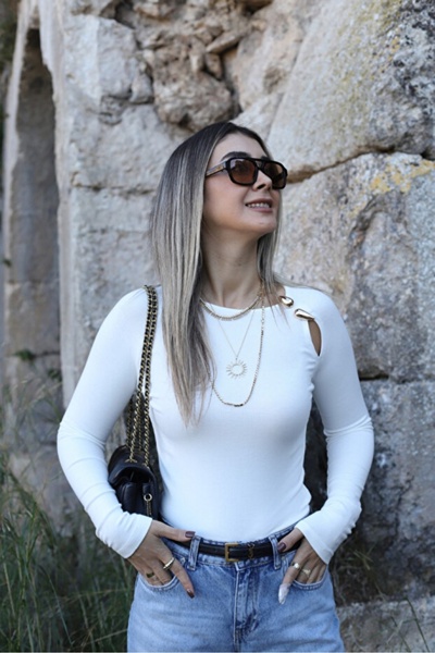 HSNGIYIM Bluz with Drop Accessories