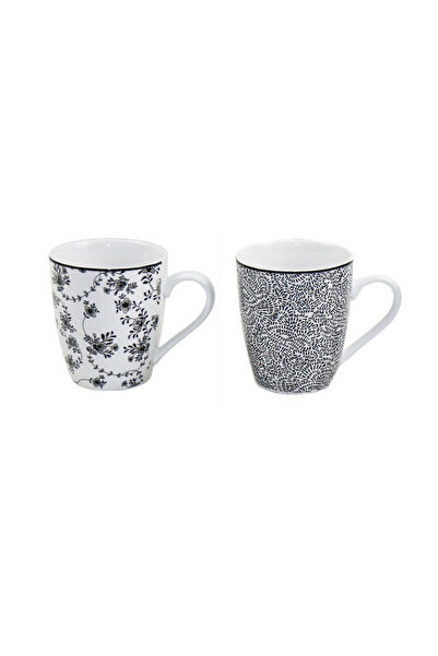 iBiLi Set of 2 assorted Armonia mugs, porcelain, 8.8x10.4 cm, 360 ml, black