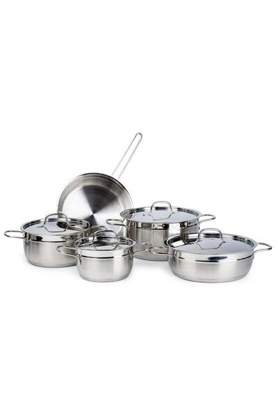 Wilson Elegance Stainless Steel 9-Piece Cookware Set - Casserole & Fry Pan, Heavy Duty