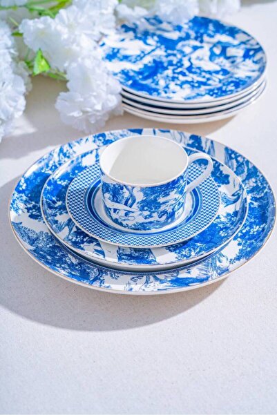 ACAR Destinee Porselen 6 Kişilik 19 Parça Pasta Seti