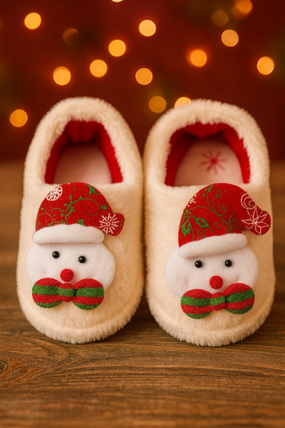 Modares Store Noel Bebe Çocuk Yılbaşı Panduf Yılbaşı Özel Tasarım Kaydırmaz Taban Çocuk