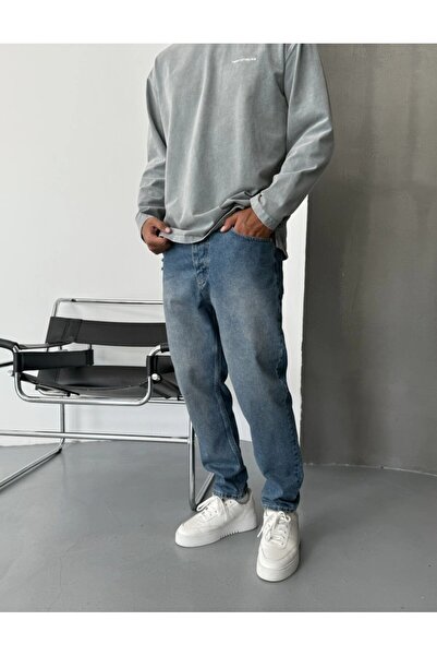 OHEPMODA Men's Boyfriend Fit Laser Cut Denim Jeans