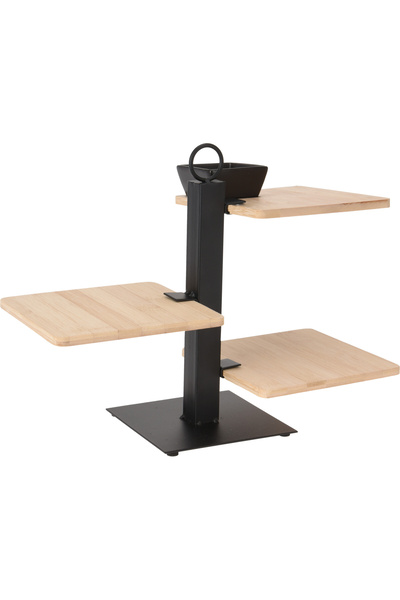 Excellent Houseware Suport de servire cu 3 niveluri, bambus/metal, 32x15x27 c...
