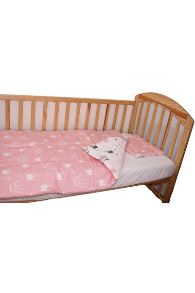 PRICHINDEL Lenjerie de pat pentru pătuț, 3 piese, 2 fețe, coroane de prințesă...