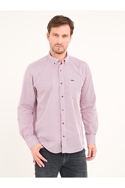 Lee Cooper Men's plaid shirt with logo details