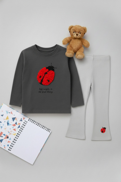 My Kids Wear Top cu mânecă lungă + jambiere pentru fete – Set confortabil pen...