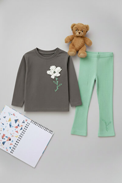 My Kids Wear Top cu mânecă lungă + jambiere pentru fete – Set confortabil pen...