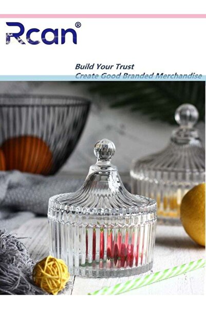 RAKAN 2 glass containers for dates with lids,