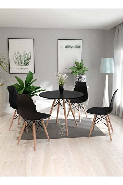 Taimi 5-Piece Dining Set Compact Mid-Century Modern Table And 4 Chair Set for...