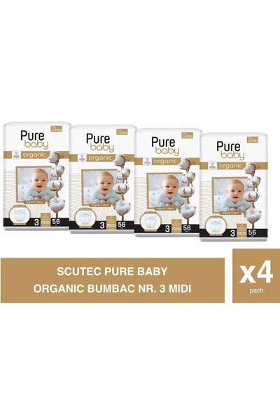 Pure Baby MERT PureBaby Set of 4× Cotton Diapers No. 3