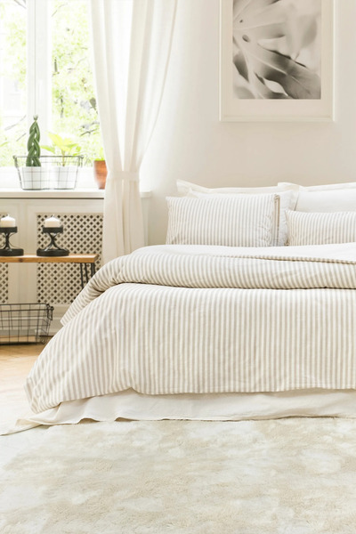 Şaheser Home Collection Set de lenjerie de pat vopsită cu fire Nives, design ...