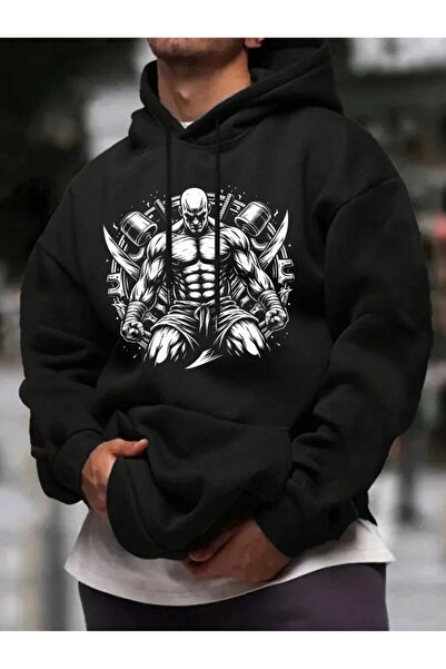 ship master Men's Route 66 Motorcycle Printed Hooded Sweatshirt - Vintage Biker Style Winter Model