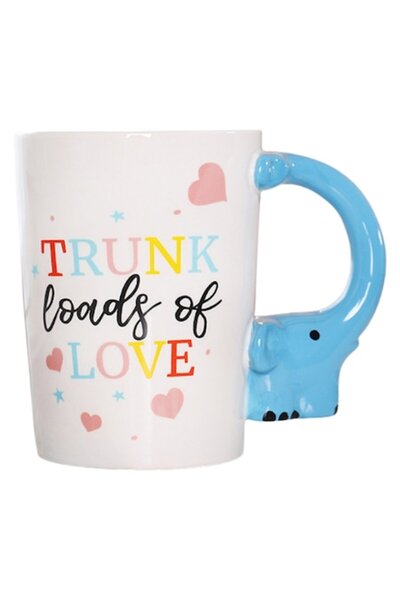 DELPI Cană pentru copii cu elefant mic „Trunk Loads of Love”, ceramică, 350 ml