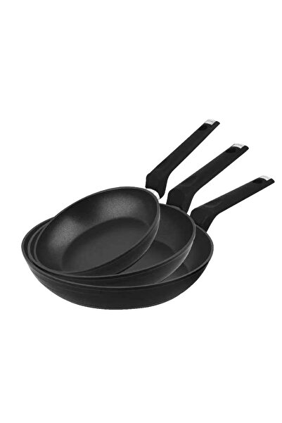 Carl Schmidt Sohn Set of 3 Monheim frying pans, aluminum, 20/24/28 cm, black