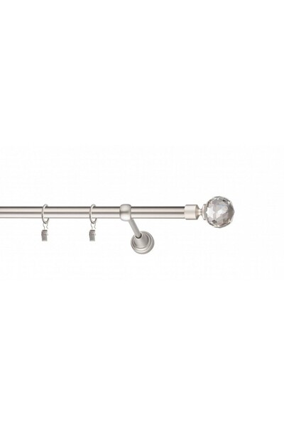 KLEIDECO metal gallery 19 mm ITALIA simple, chrome-matt, 120 cm, MESSINA ends
