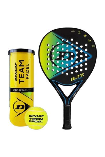 DUNLOP Padel Combo-DUNLOP Unisex Blitz Attack + team padel 3 balls can