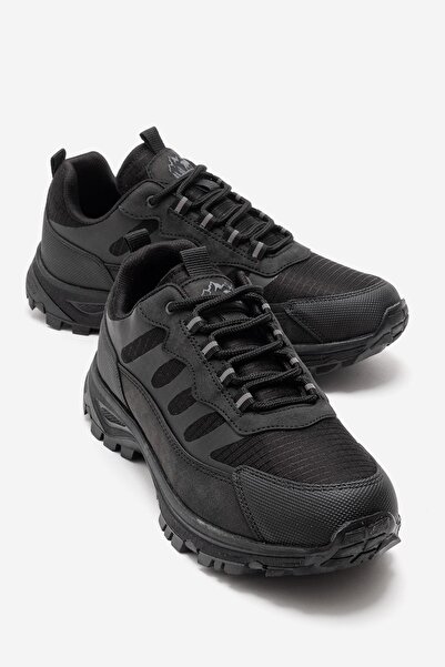 CCWAY AYAKKABI Men's Side Patterned Trekking Shoes; Black Black