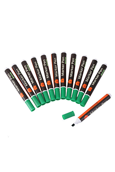 Lawazim أقلام تحديد خضراء - 12 قلمًا - أقلام تحديد دائمة برأس مشطوف