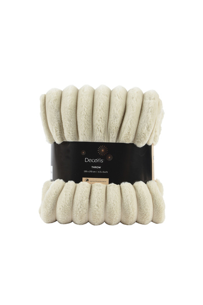 BraziPremium By OLLMA Pătură decorativă cu dungi, 170x130 cm, crem