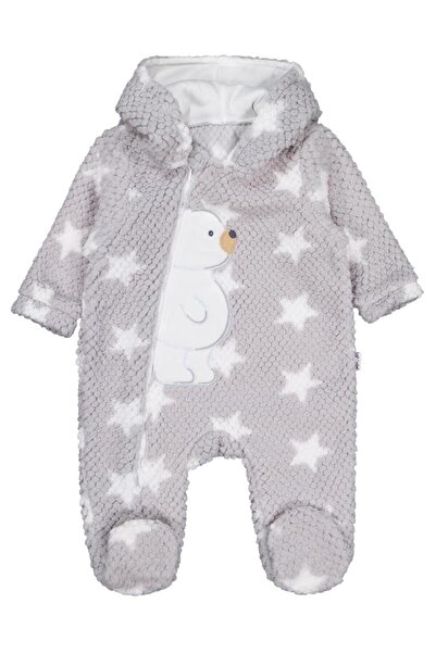 Minidamla بذلة رائد فضاء مطرزة على شكل دب للأطفال من عمر 1-9 أشهر - رمادي 6-9...