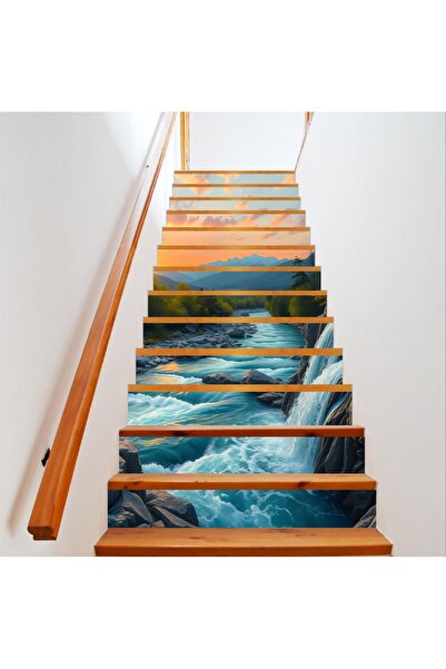 Avex Sticker decorativ pentru scari interioare, print autoadeziv de inalta re...