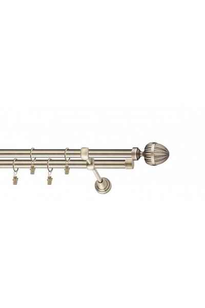 KLEIDECO galerie metal 19/19 mm ITALIA dubla, auriu-antic, 300 cm, capete SORANO