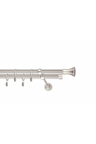 KLEIDECO galerie metal 19/19 mm ITALIA dubla, crom-mat, 200 cm, capete ASTI