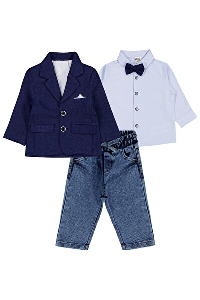 Civil Baby Blazer Ceketli 6-18 Ay Takım - Lacivert 9-12 Ay