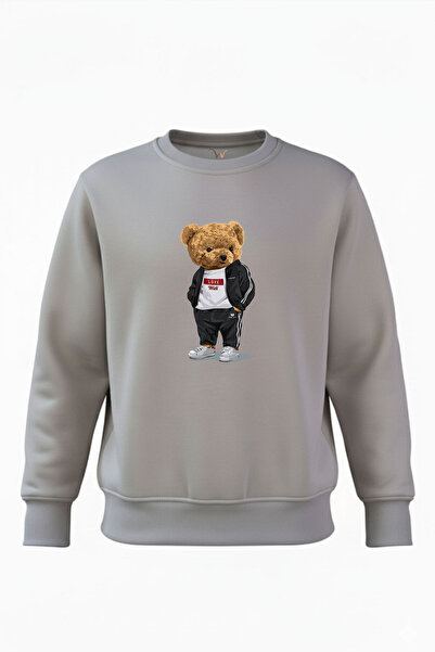 WİDİ Cute Teddy Bear cu imprimeu Love Design bumbac 100% Regular Fit guler ro...