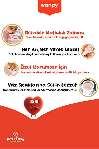 Wanpy 2li Set - Somonlu & Tavuklu Tahılsız Kaşıklı Kedi Ödül Kreması Kedi Ödülü 20 x 16gr