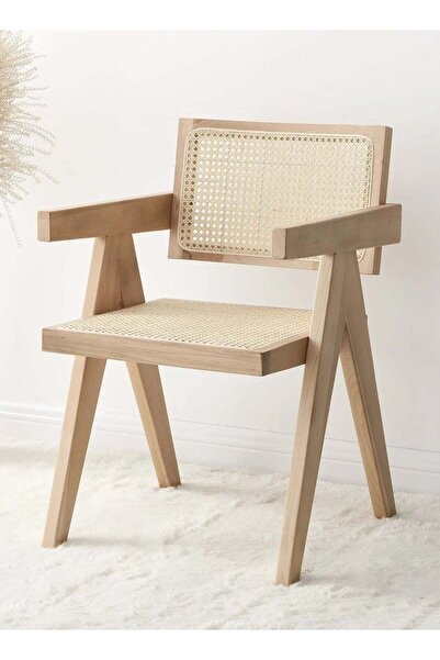 Roman Gifts كرسي جانبي عصري من منتصف القرن، بإطار من الخشب الصلب وذراعين من ا...