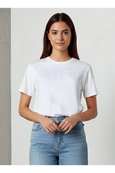 Lee Cooper تيشيرت قطني بقصة عادية مع تطريز